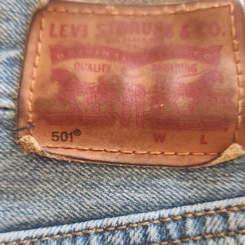 Levi's Light Blue Straight Leg Jeans 501 Size 29 - Picture 3 of 5